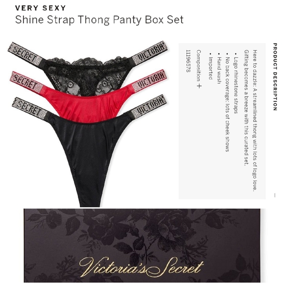 DEAL DAY ITEM! VS very sexy shine strap thong panty box gift set. - Picture 2 of 11